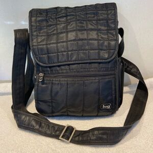 Lug Black Quilted Crossbody Bag Purse Unisex